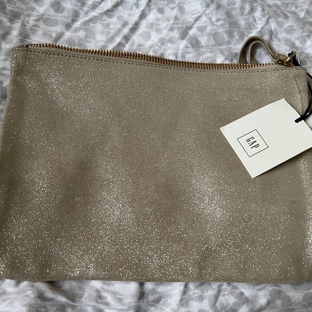 Silver Suede Bag/ Clutch Purse Gap / NWT